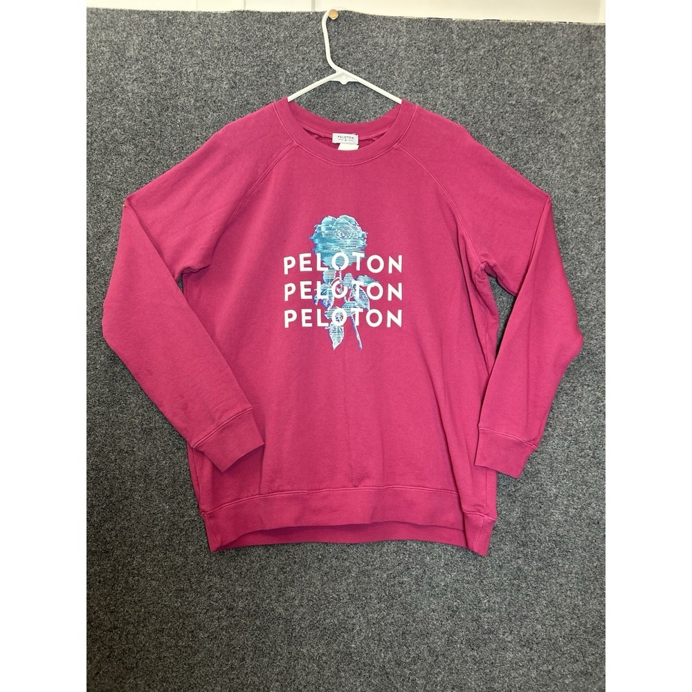 Peloton Women's Rose Logo Print Crewneck Sweatshirt -Pink- Size Large